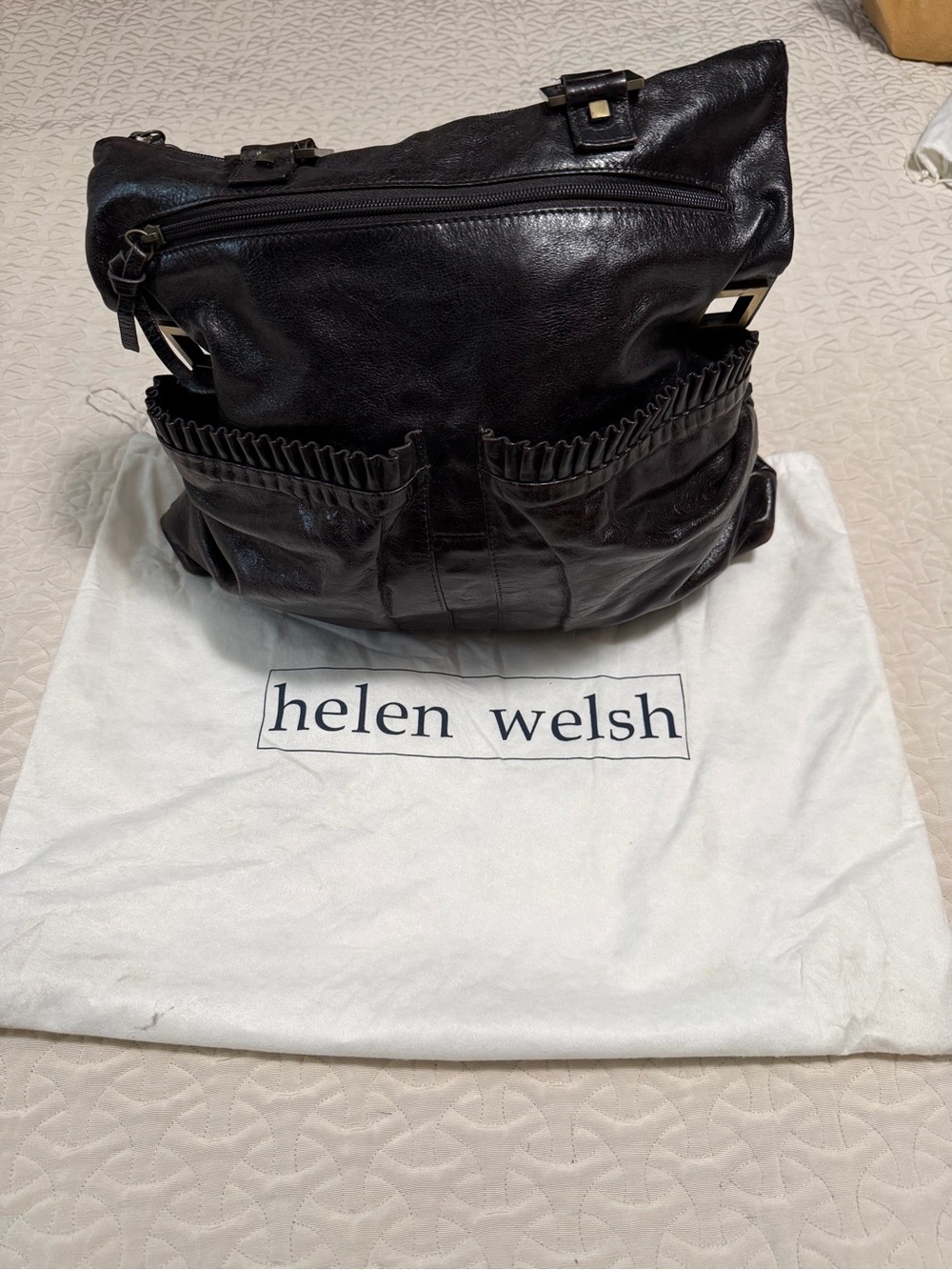 Helen Welsh Genuine Leather Convertible Hobo Crossbody Bag - Like New w/ Dustbag
